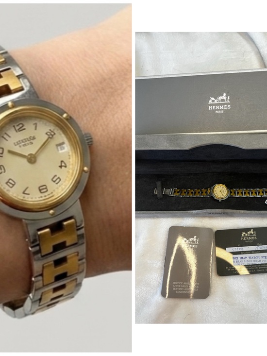 Hermès Jewelry - Hermès clipper Two-Tone Heure H watch 1993 battery not working authentic